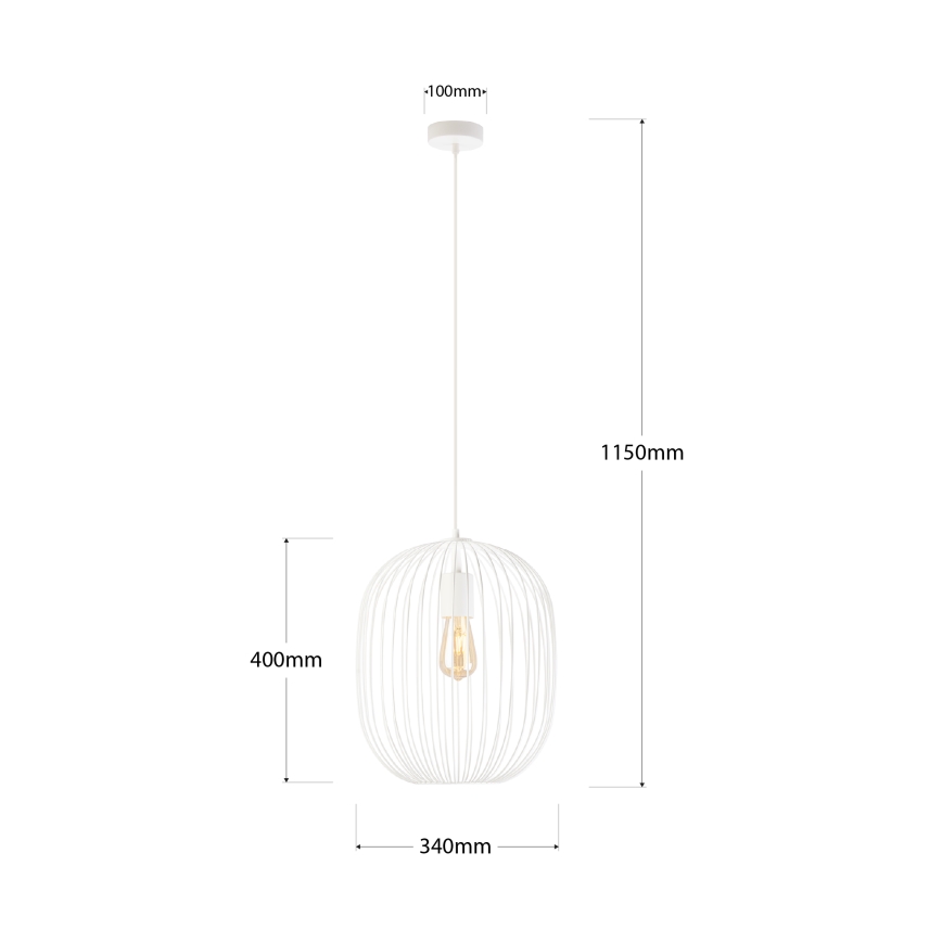 Люстра на тросе OVELLA 1xE27/15W/230V диам. 34 см кремовая