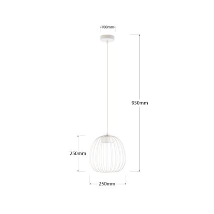 Люстра на тросе OVELLA, 1xGX53/10W/230V, диаметр 25 см, кремовая