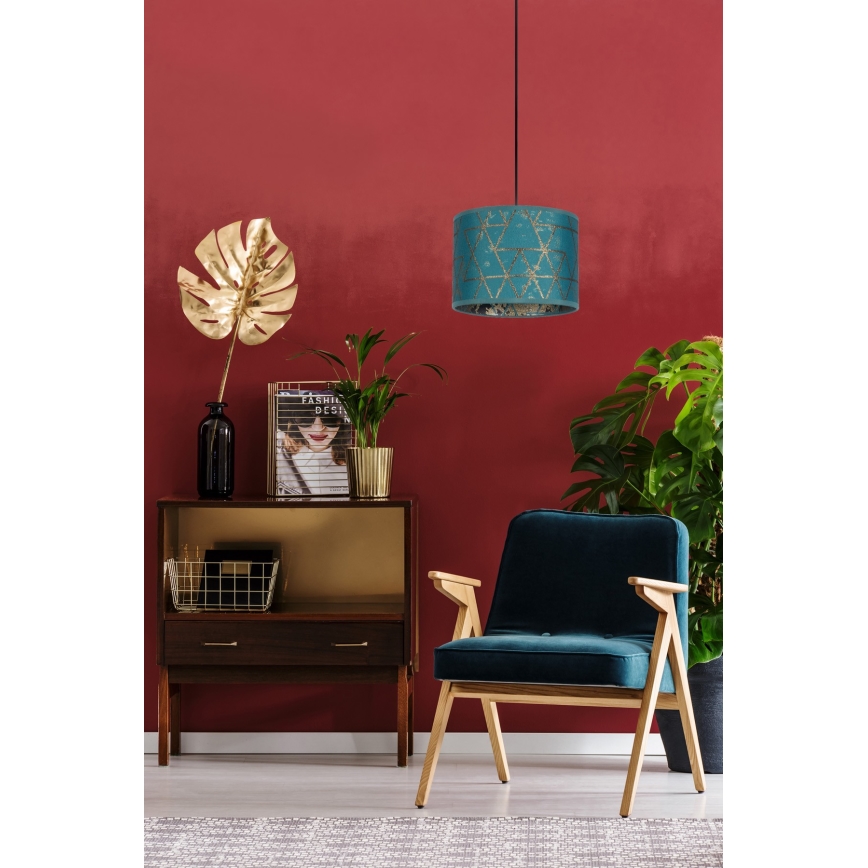 Люстра на тросе REZO 1xE27/60W/230V бирюзовая
