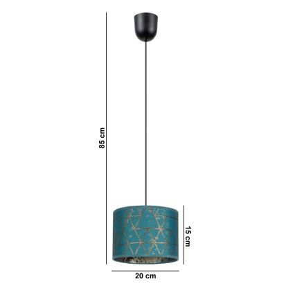Люстра на тросе REZO 1xE27/60W/230V бирюзовая