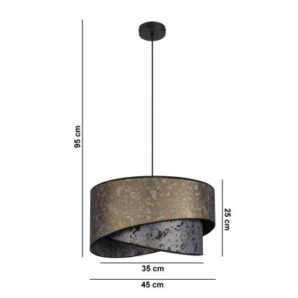 Люстра на тросе REZO 1xE27/60W/230V серая/золотая