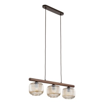 Люстра на тросе SALVIA 3xE14/10W/230V коричневая/дымчато-коричневая