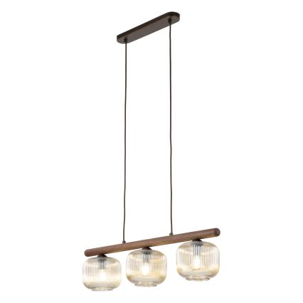 Люстра на тросе SALVIA 3xE14/10W/230V коричневая/дымчато-коричневая