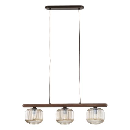Люстра на тросе SALVIA 3xE14/10W/230V коричневая/дымчато-коричневая