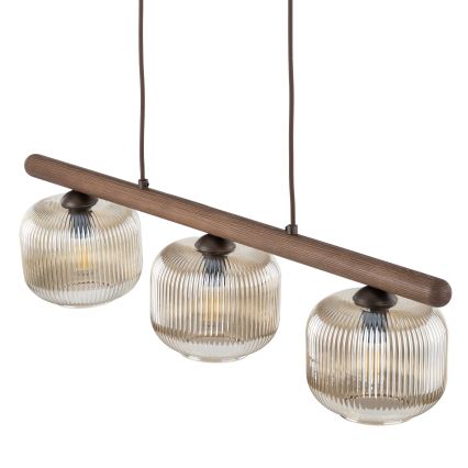 Люстра на тросе SALVIA 3xE14/10W/230V коричневая/дымчато-коричневая