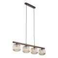 Люстра на тросе SALVIA 4xE14/10W/230V коричневая/дымчато-коричневая
