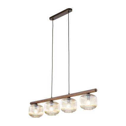 Люстра на тросе SALVIA 4xE14/10W/230V коричневая/дымчато-коричневая