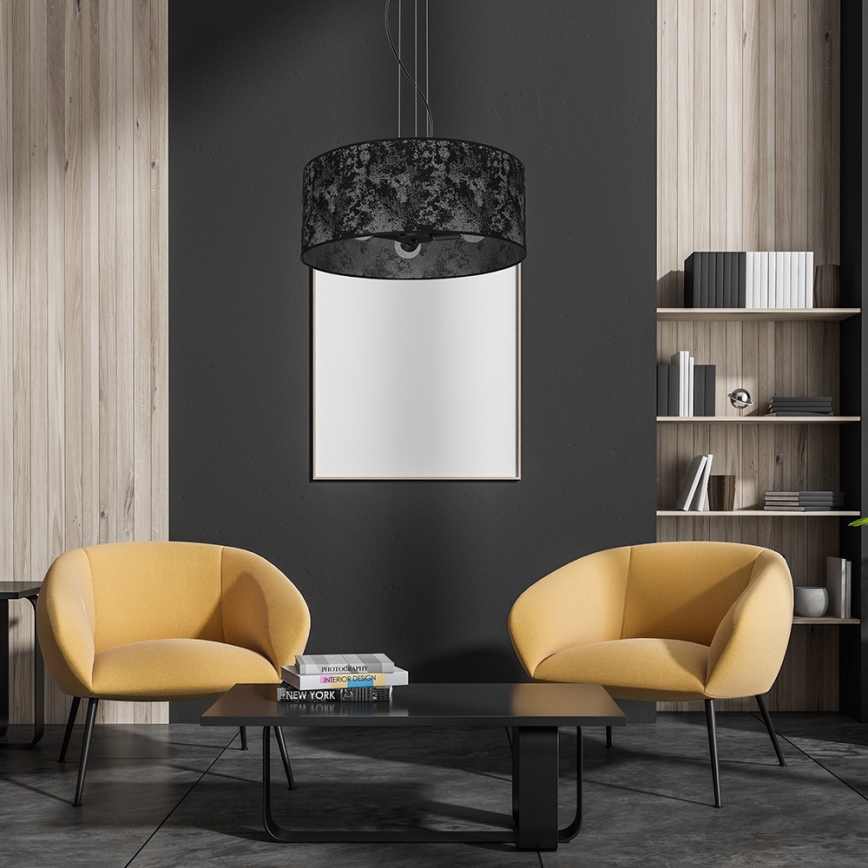 Люстра на тросе SATINO 3xE27/60W/230V черная/серая