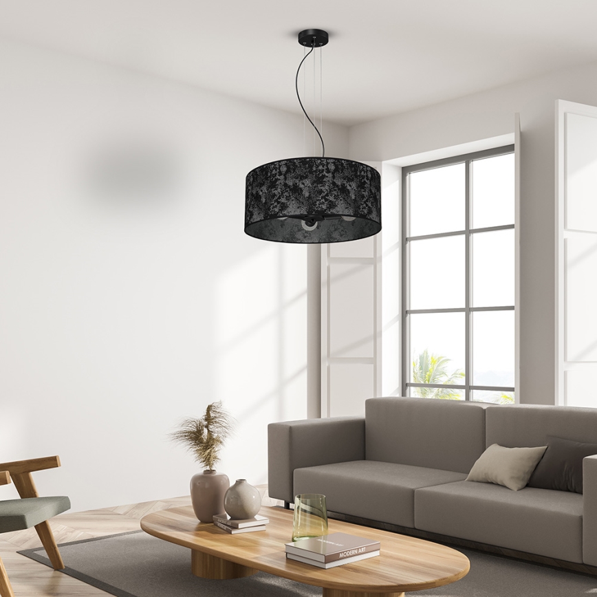 Люстра на тросе SATINO 3xE27/60W/230V черная/серая