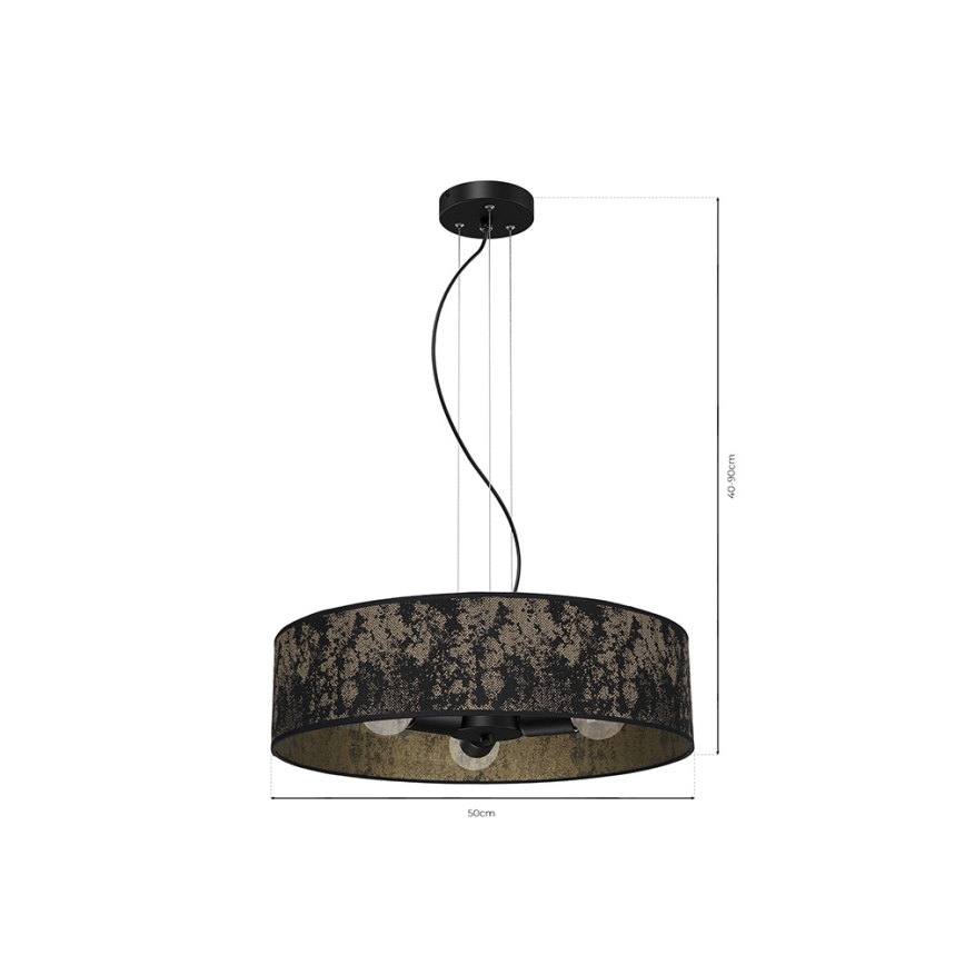 Люстра на тросе SATINO 3xE27/60W/230V золотая