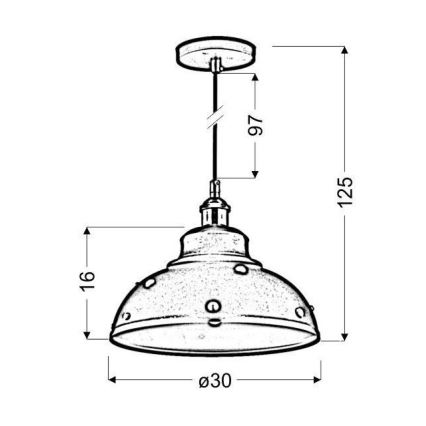 Люстра на тросе SCRIMI 1xE27/60W/230V