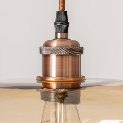 Люстра на тросе SEVENTIES E27/60W/230V дымчатая/коричневая
