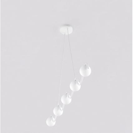 Люстра на тросе SINUS 5xG9/8W/230V белая