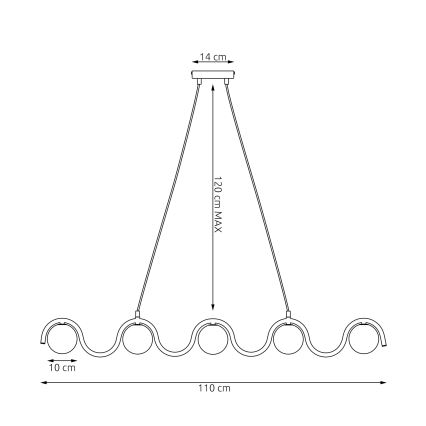Люстра на тросе SINUS 5xG9/8W/230V белая