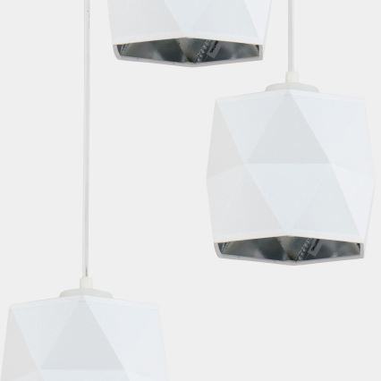 Люстра на тросе SIRO 3xE27/15W/230V белая/серебряная