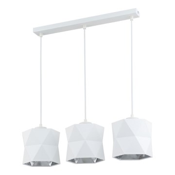 Люстра на тросе SIRO 3xE27/15W/230V белая/серебряная