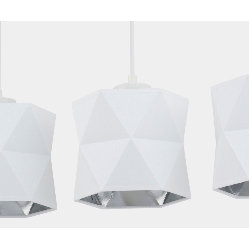 Люстра на тросе SIRO 3xE27/15W/230V белая/серебряная
