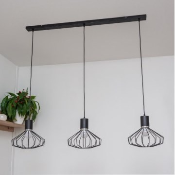 Люстра на тросе SOLANO 3xE27/15W/230V черный/глянцевый хром