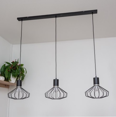 Люстра на тросе SOLANO 3xE27/15W/230V черный/глянцевый хром