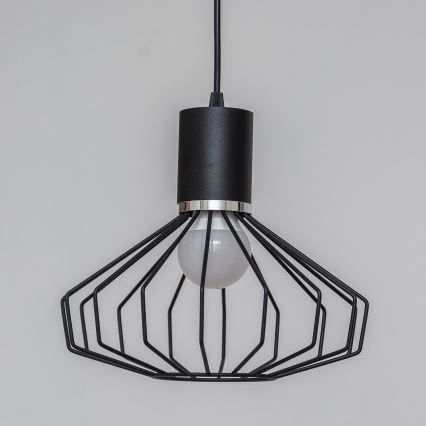 Люстра на тросе SOLANO 3xE27/15W/230V черный/глянцевый хром