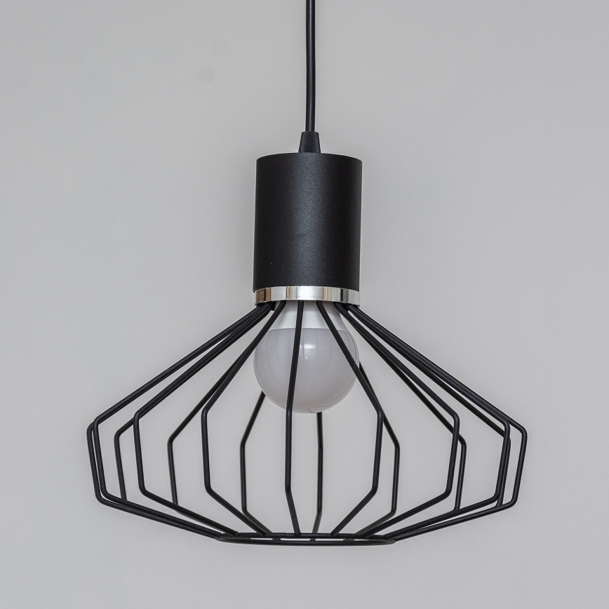 Люстра на тросе SOLANO 3xE27/15W/230V черный/глянцевый хром