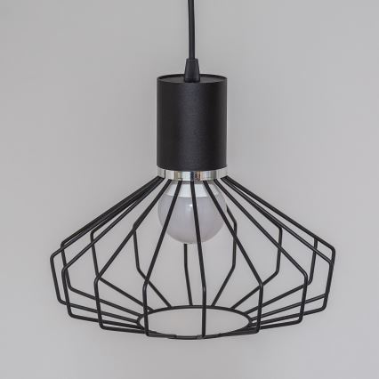 Люстра на тросе SOLANO 3xE27/15W/230V черный/глянцевый хром