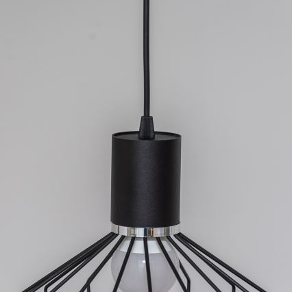 Люстра на тросе SOLANO 3xE27/15W/230V черный/глянцевый хром