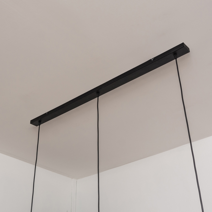 Люстра на тросе SOLANO 3xE27/15W/230V черный/глянцевый хром