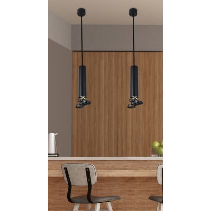 Люстра на тросе TUBA 1xGU10/50W/230V черная