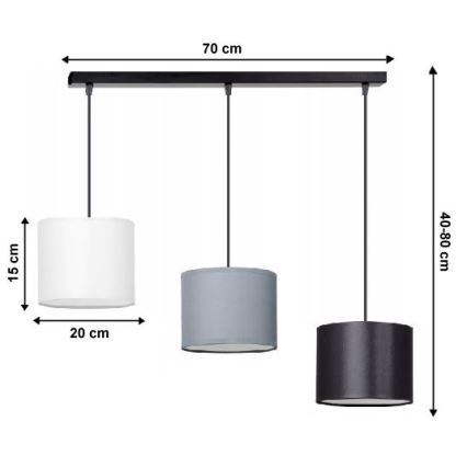 Люстра на тросе TUZ 3xE27/60W/230V