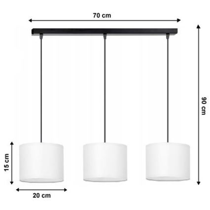 Люстра на тросе TUZ 3xE27/60W/230V