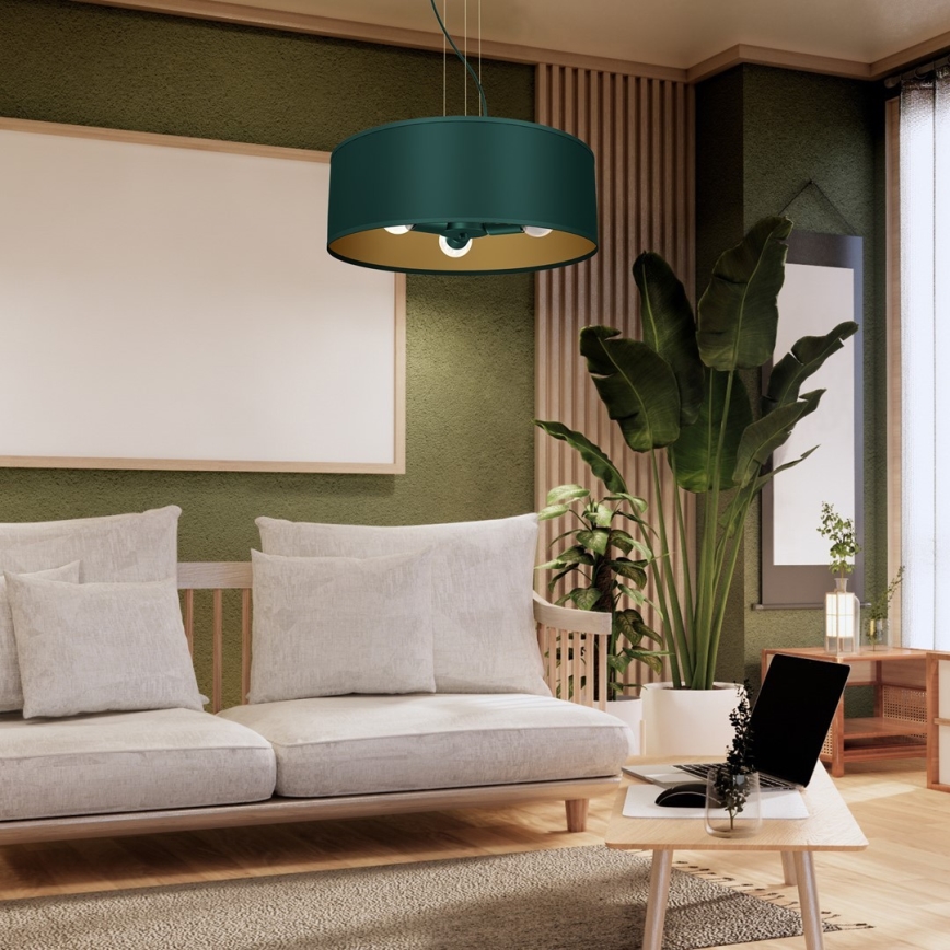 Люстра на тросе VERDE 3xE27/60W/230V зеленая