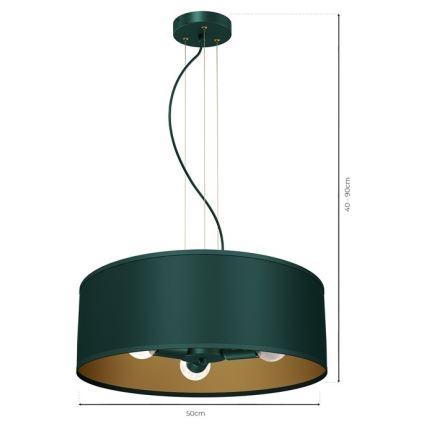 Люстра на тросе VERDE 3xE27/60W/230V зеленая