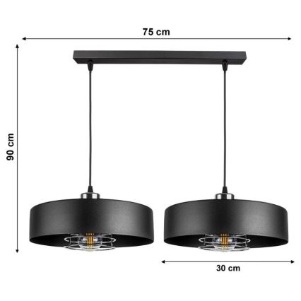 Люстра на тросе VEST 2xE27/60W/230V