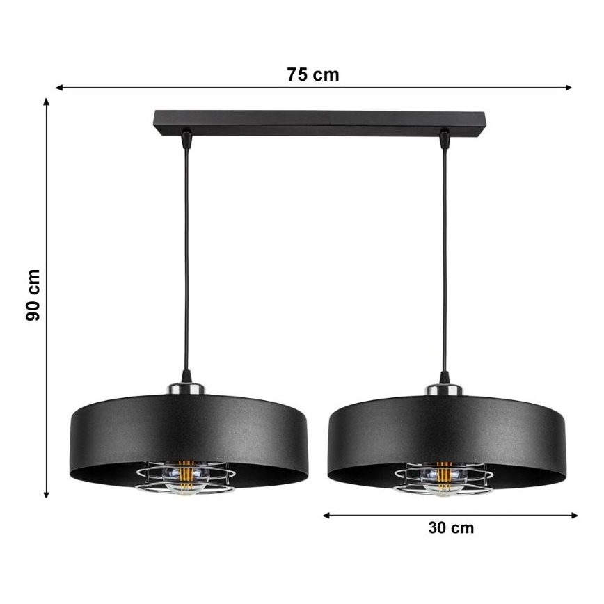 Люстра на тросе VEST 2xE27/60W/230V