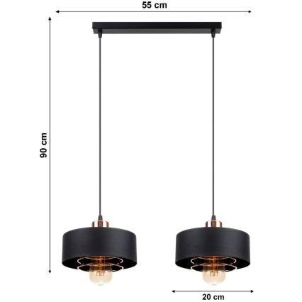 Люстра на тросе VEST 2xE27/60W/230V