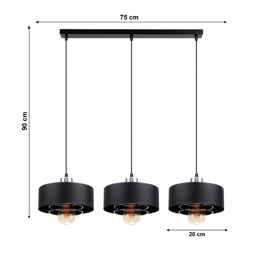 Люстра на тросе VEST 3xE27/60W/230V