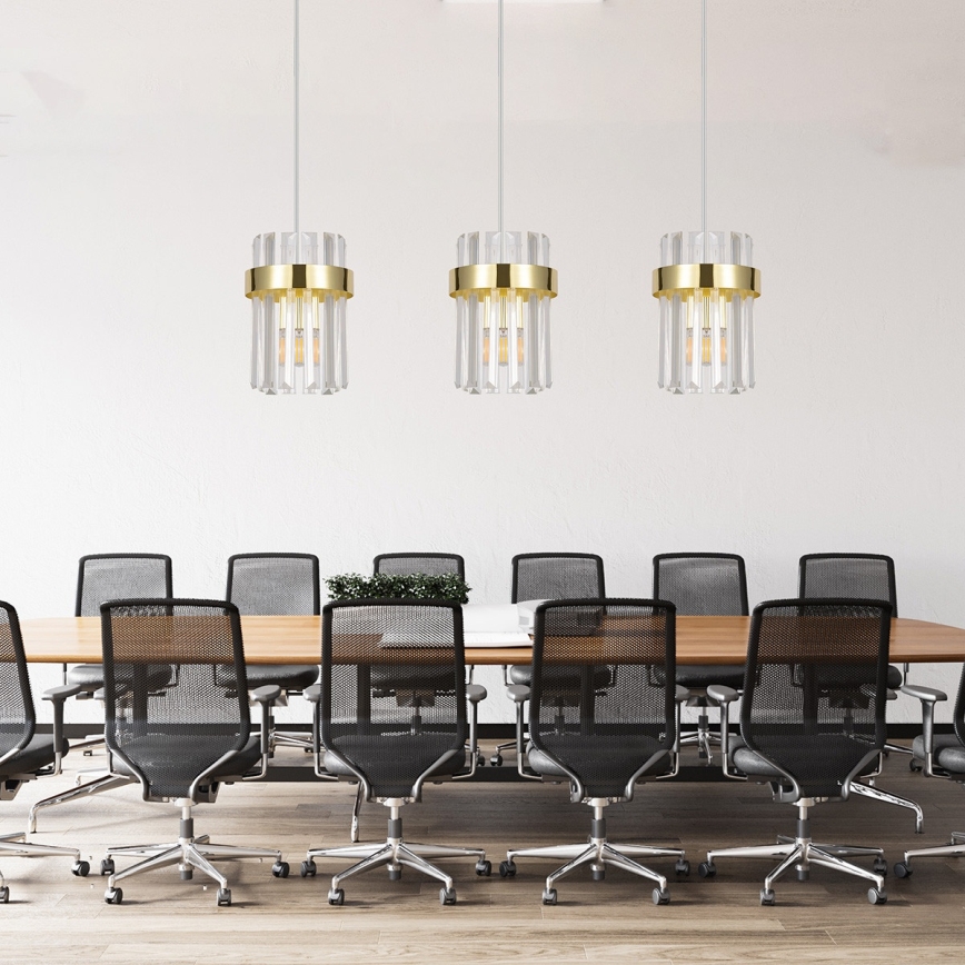 Люстра на тросе VETRO 3xE14/10W/230V золотая