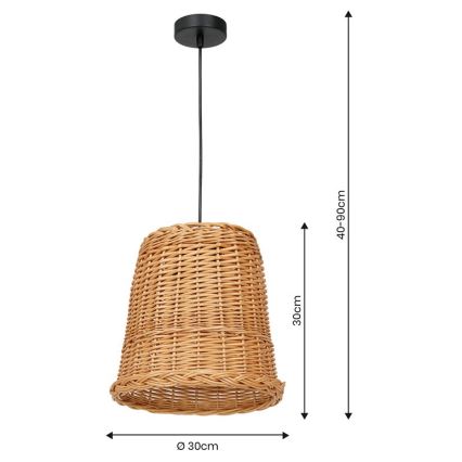 Люстра на тросе VIMINI 1xE27/40W/230V ротанг