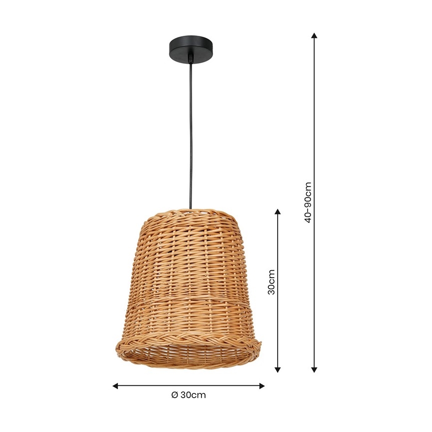Люстра на тросе VIMINI 1xE27/40W/230V ротанг