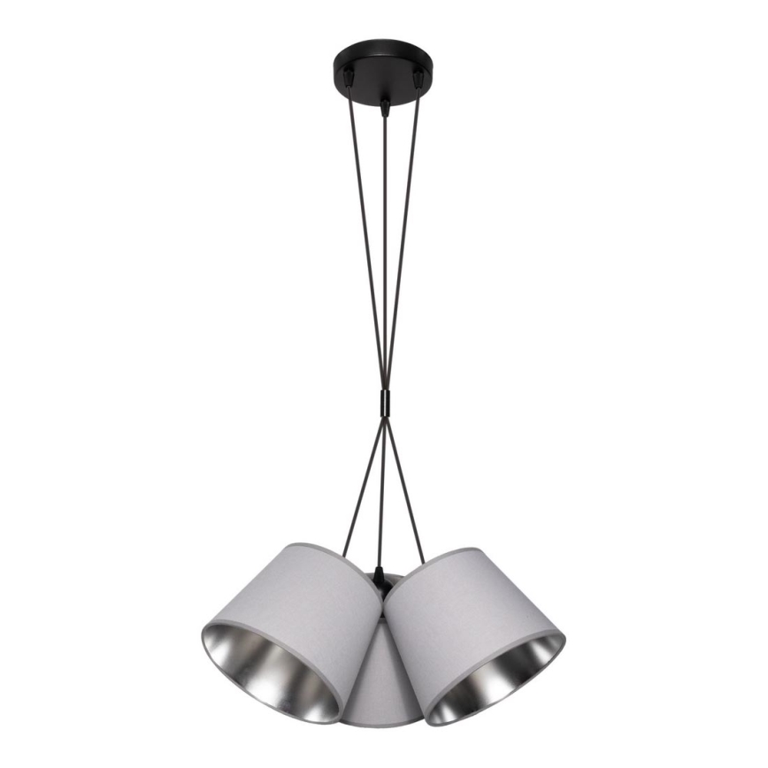 Люстра на тросе ZOMA 3xE27/60W/260V серая/блестящий хром