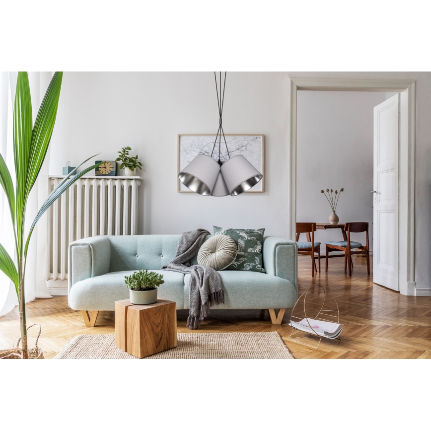 Люстра на тросе ZOMA 3xE27/60W/260V серая/блестящий хром