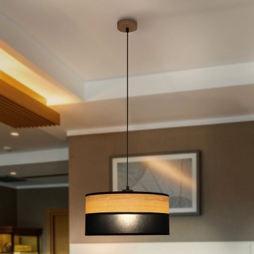 Люстра на тросі ALBA 1xE27/15W/230V, діаметр 45 см, чорна/коричнева