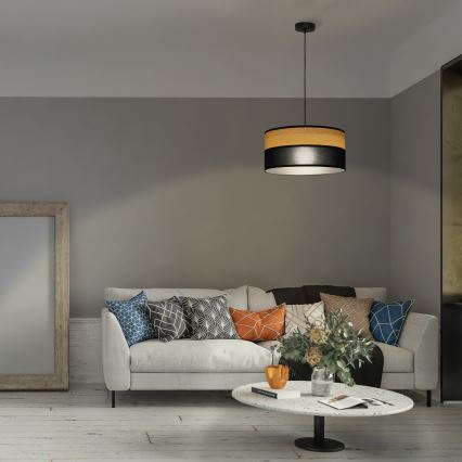 Люстра на тросі ALBA 1xE27/15W/230V, діаметр 45 см, чорна/коричнева