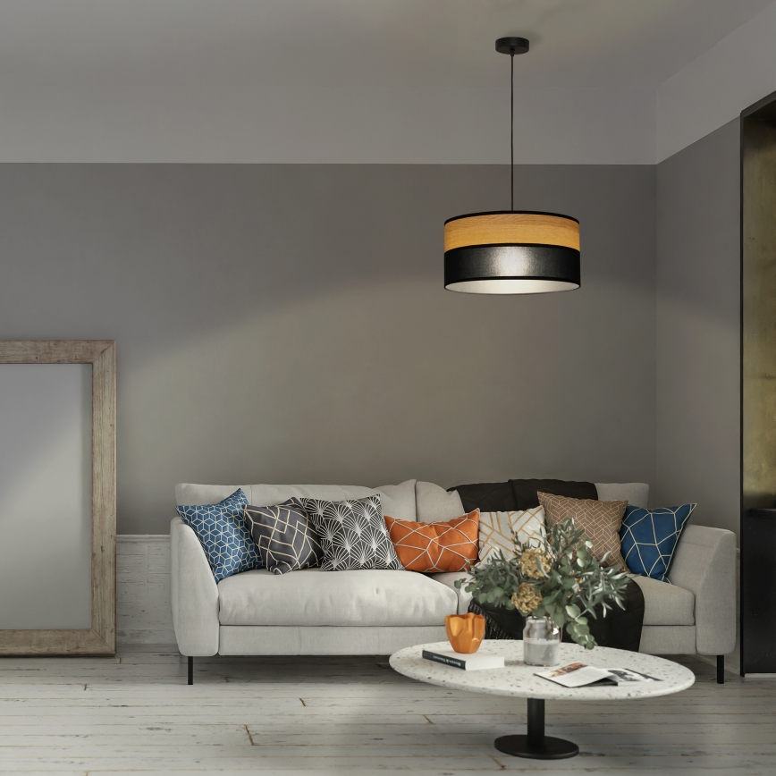 Люстра на тросі ALBA 1xE27/15W/230V, діаметр 45 см, чорна/коричнева