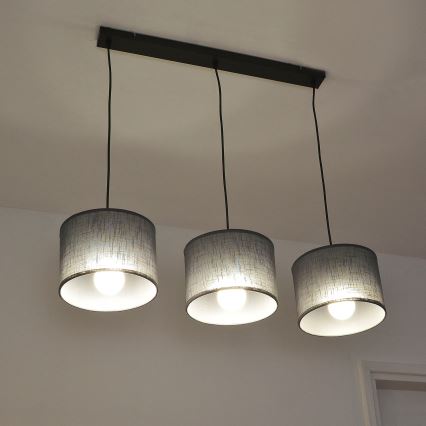 Люстра на тросі ALBA 3xE27/15W/230V сіра
