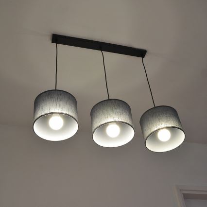 Люстра на тросі ALBA 3xE27/15W/230V сіра