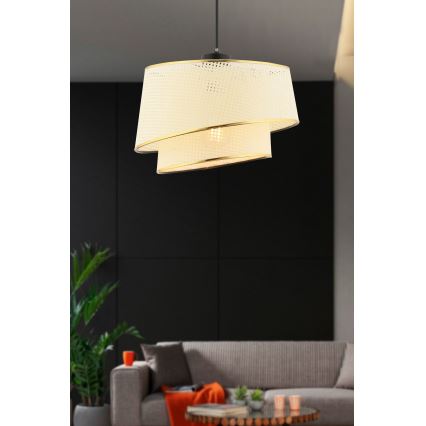 Люстра на тросі BARETTE 1xE27/60W/230V кремова/золота