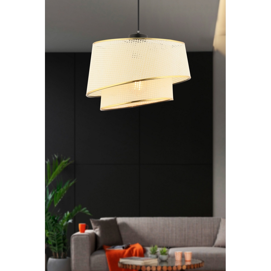 Люстра на тросі BARETTE 1xE27/60W/230V кремова/золота