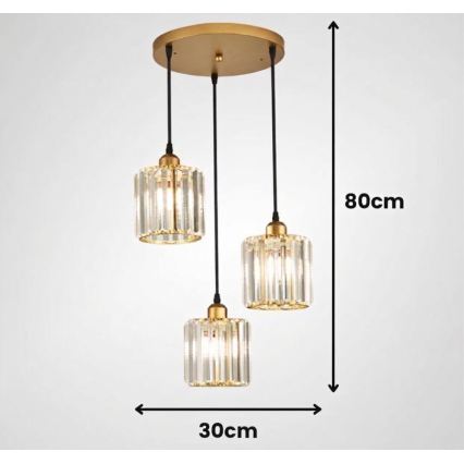 Lюстра на тросі BELLA 3xE27/40W/230V золота